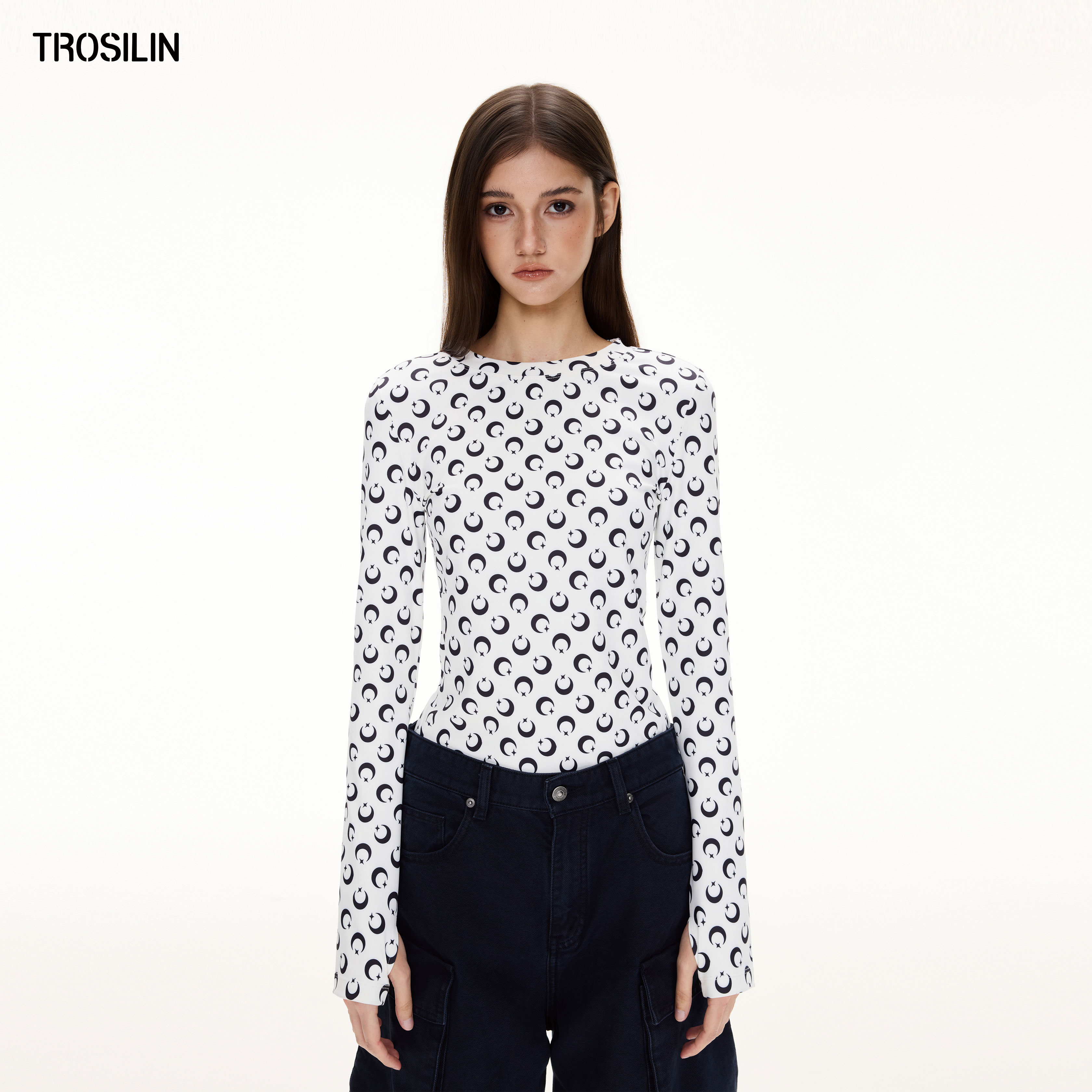 【星月系列】星月满花修身T恤