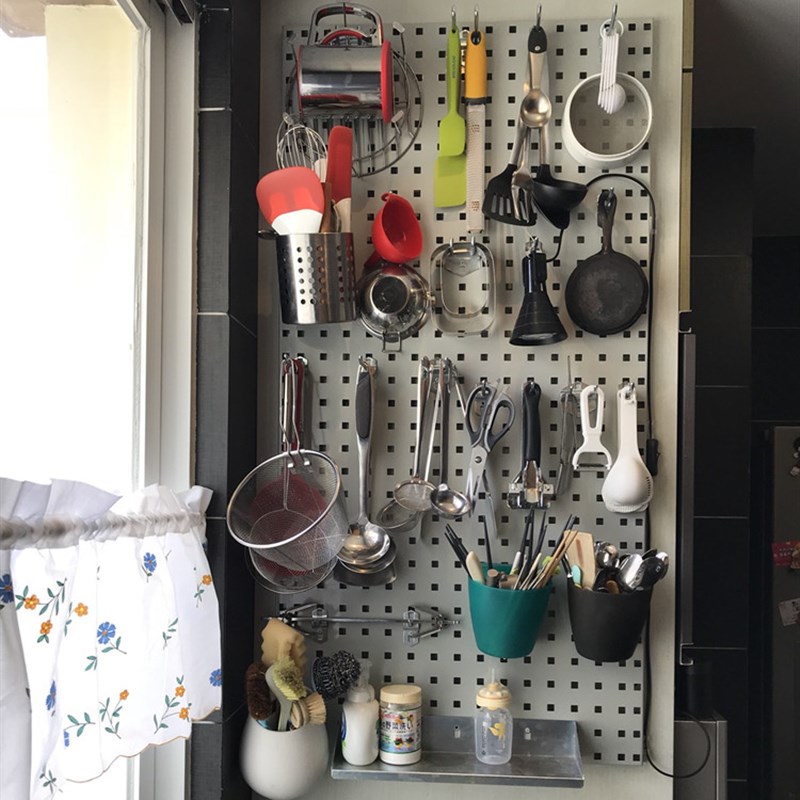 烘焙工具挂板架方l孔板多功能洞洞板挂钩工具墙货架展示架置物架