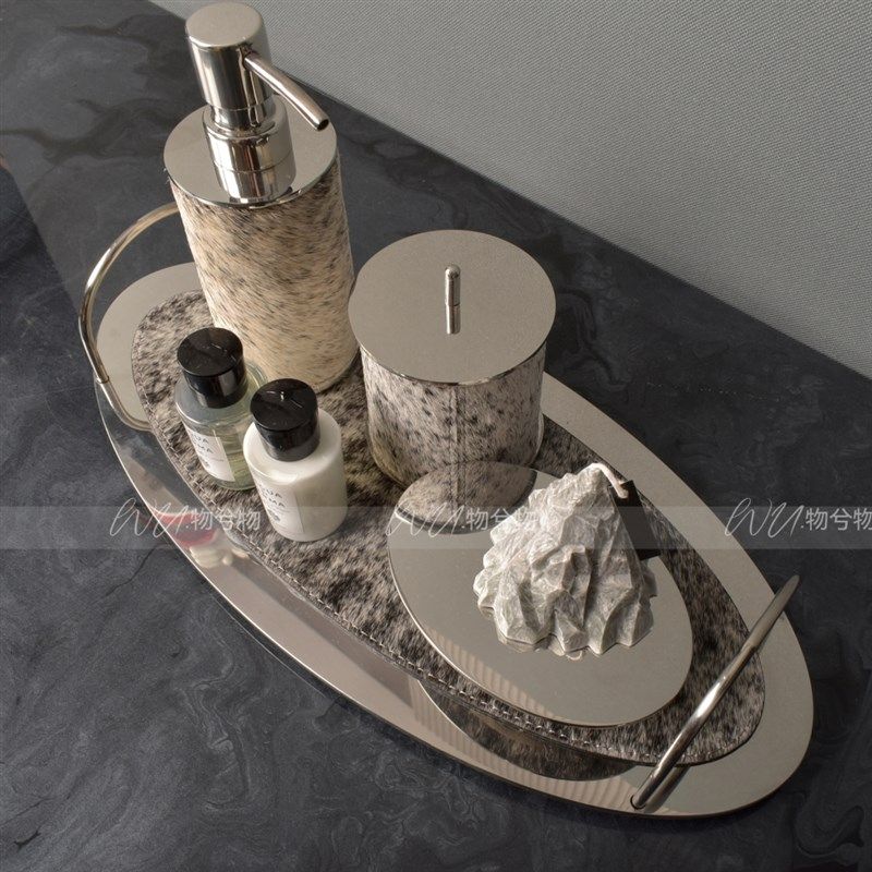WU 物兮物 马毛托盘卫浴组轻奢意式样板间化妆Q室台面饰品摆件软,家居饰品,家饰软装搭配套装,淘宝优惠券,粉丝福利购,淘宝优惠卷