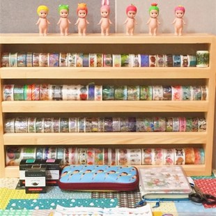 木质和纸胶带柜展示收纳盒四层五层墨水颜料架S手帐分装定制包邮