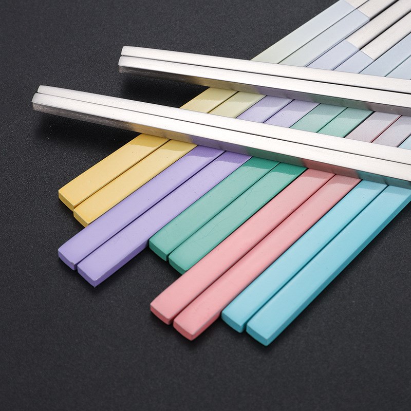 方柄餐具北欧渐变勺子餐厅汤勺实心扁筷