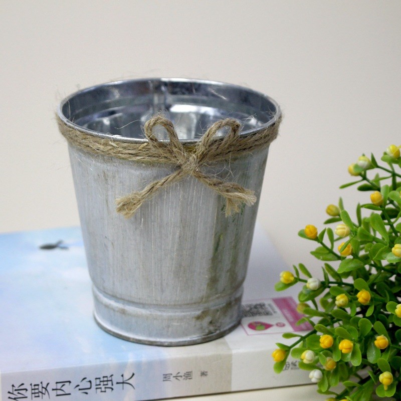 工厂代发复古铁皮花桶花盆花店铁桶花盆花器干花鲜花插花桶
