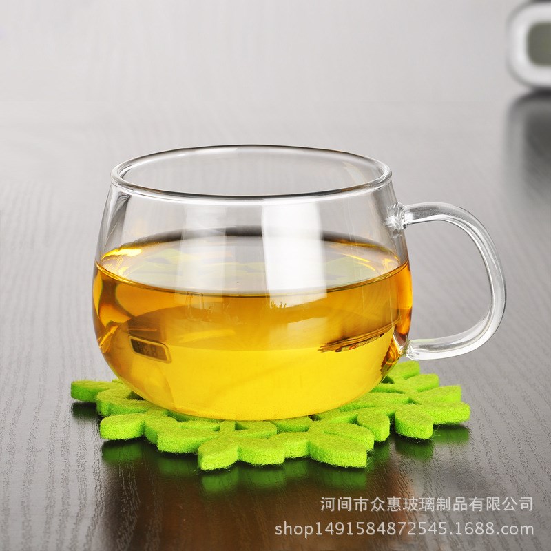 加厚实用玻璃杯圆趣杯带盖过滤花茶办公创意泡茶杯透明果汁杯子