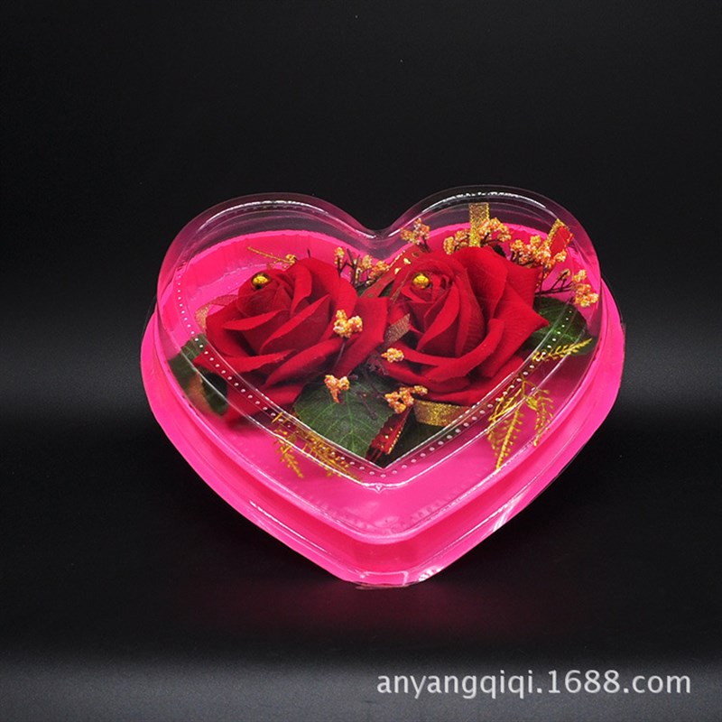 结婚喜庆用品桃心胸花盒子新郎新娘胸花包装盒塑料盒子婚庆盒