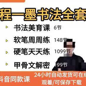 程一墨四合一打包书法美育12讲+硬笔天天练+软笔周周练