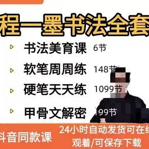 程一墨四合一打包书法美育12讲+硬笔天天练+软笔周周练