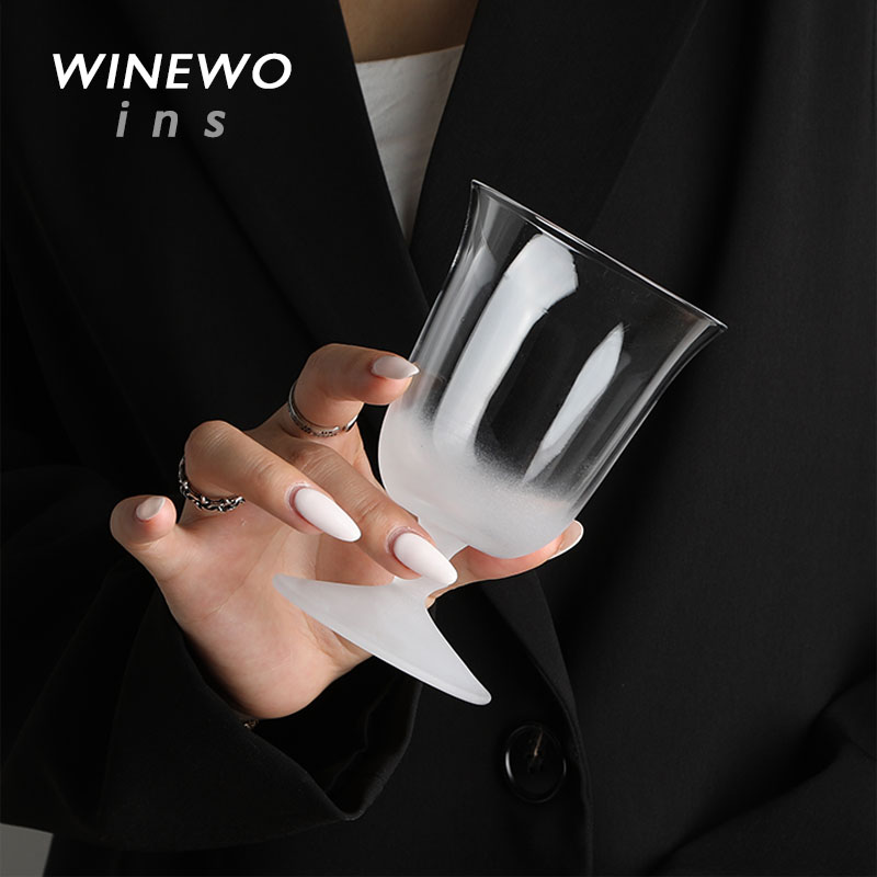 轻云薄雾 半落花 中古玻璃z杯复古蒙砂酒杯水晶杯子啤酒杯北欧