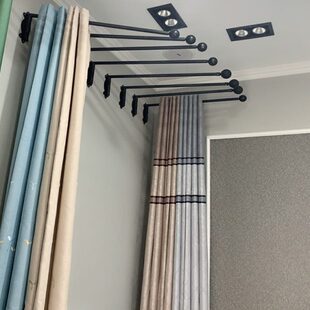 洪举窗帘展示架可移动挂样摇摆杆吊卡窗帘架布片样品展架摇摆架子