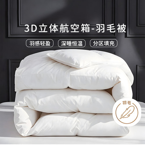 然牌白鸭毛羽毛被冬季加厚保暖