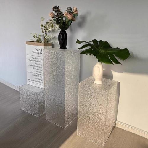 石头纹亚克力展示台底座装饰品流水台橱窗陈列台置物摆台模特地台