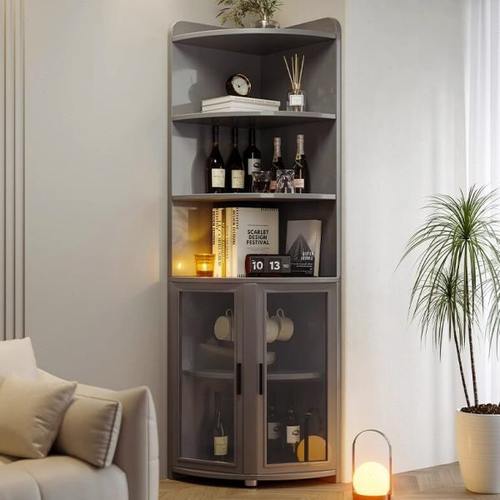 意式转角柜墙角柜客厅卧室转角置物架靠墙三角柜子角落收纳边柜