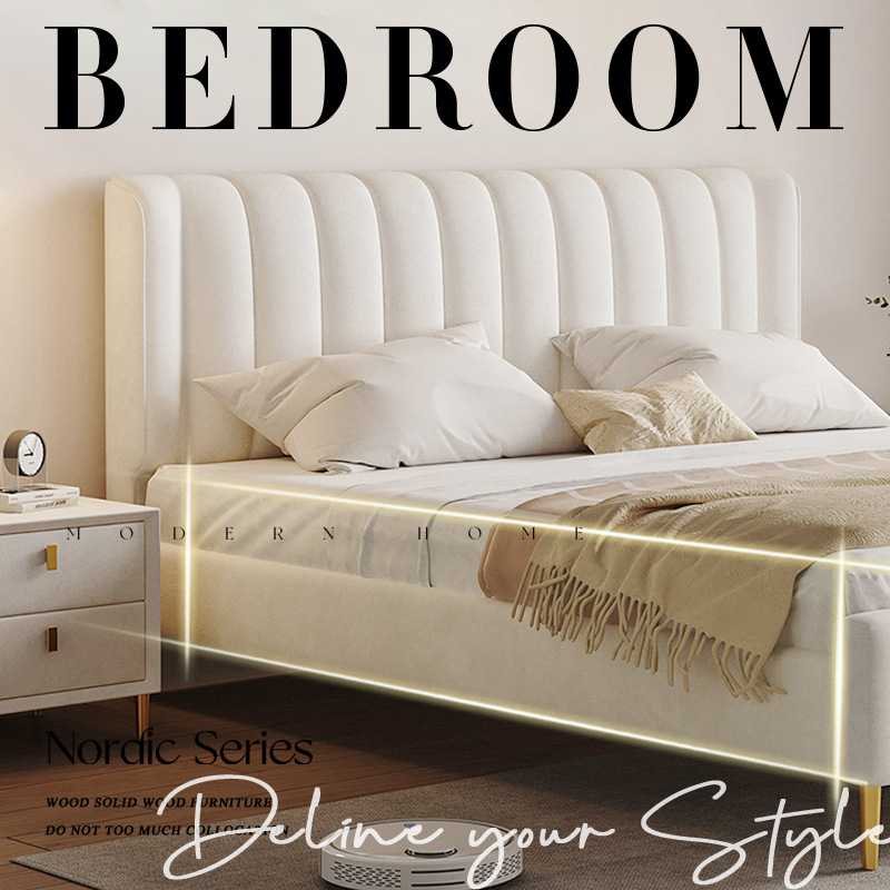 奶油风皮艺床轻奢ins风现代简约主卧1.5米双人1.8m收纳储物布艺床