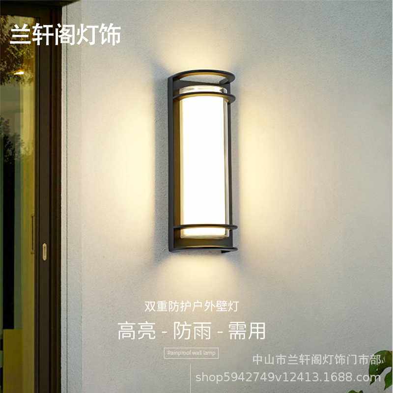 LED户外壁灯防水别墅灯中式庭院简约大门柱入户室外过道露台外墙