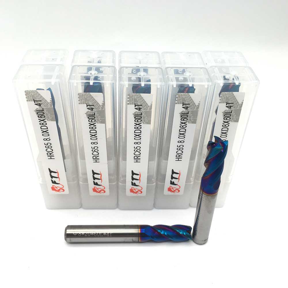 HRC65° 钨钢铣刀 8.0XD8X60L 4T