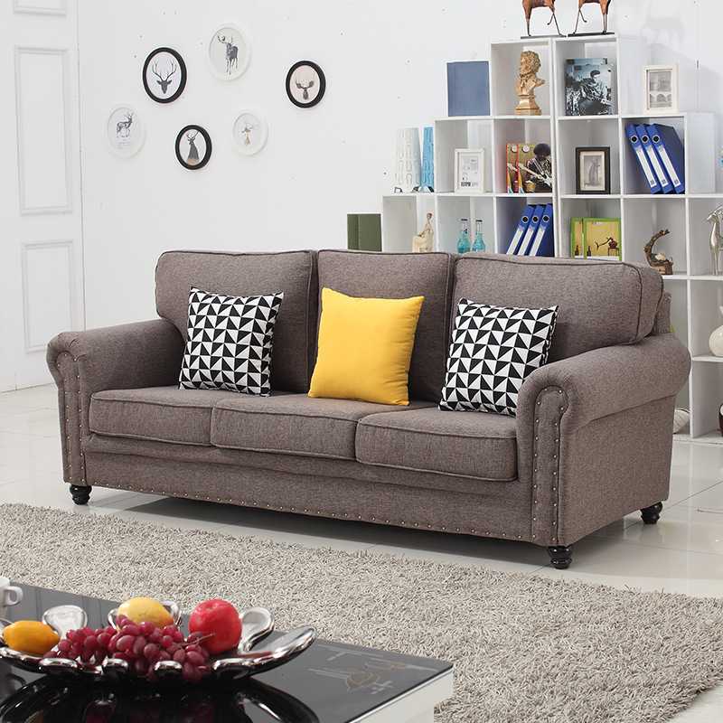 美式乡村布艺单双人三人沙发时尚简美样板间售楼部休闲沙发小户型