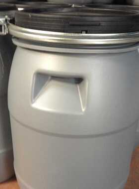 30L法兰桶灰色桶塑料桶开口桶30KG加厚耐酸碱桶化工桶