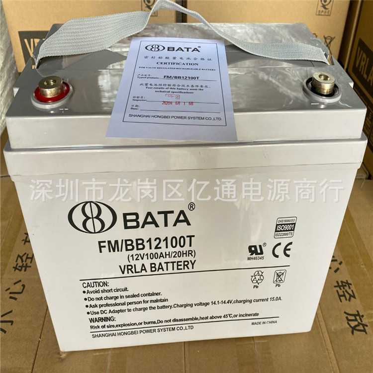 鸿贝BATA蓄电池FM/BB12100T/12V100Ah免维护 直流屏EPS图片