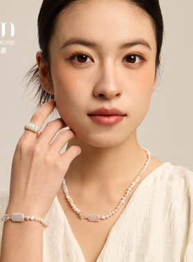 KISSMORE/琛墨破界之境原创天然淡水珍珠巴洛克纯银手链女款手串