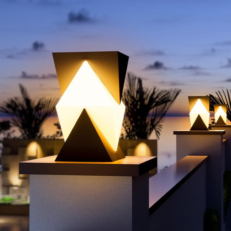 户外灯太阳能柱子灯别墅柱头灯接电款院子门柱灯室外围墙灯防水