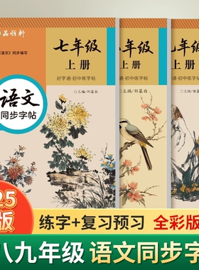 2026年新版人教版七八九年级上册下册语文练字帖课本同步全彩大本好字通初中生专用楷书字帖每日一练初一初二正楷硬笔书法练习本
