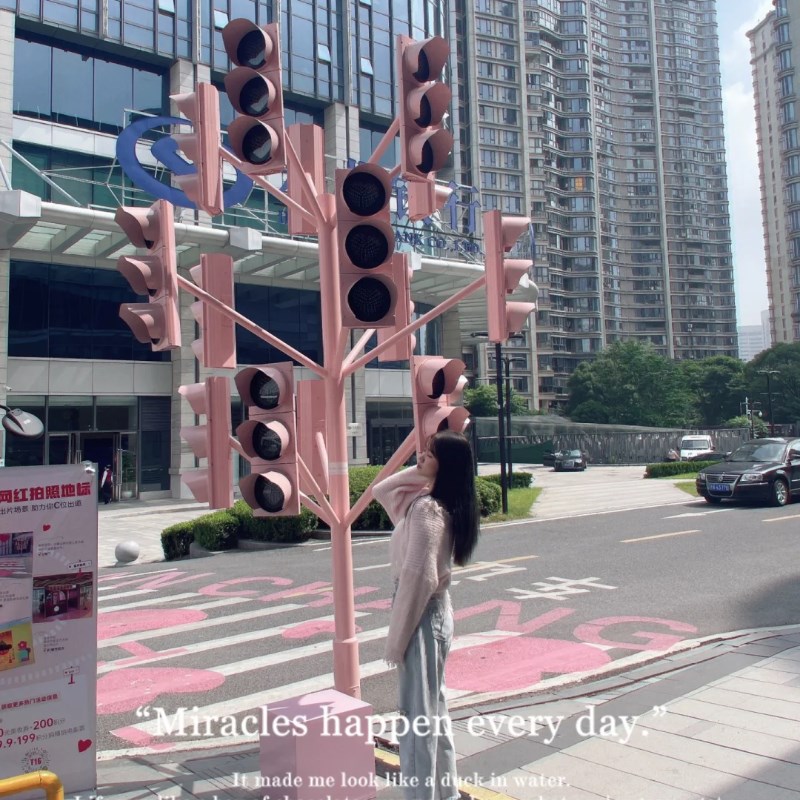 大型网红户外拍照打o卡红绿灯摆件交通信号灯路障灯厂家定制创意