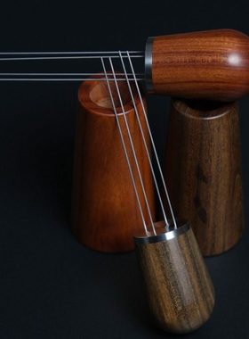 意式咖啡布粉针WDT粉针搅粉针打散咖啡粉结块结块针式布粉器实木