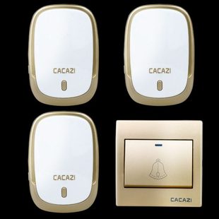 无线门铃 交流遥控门铃 86型面板 防水家用一拖三 免电线呼叫器