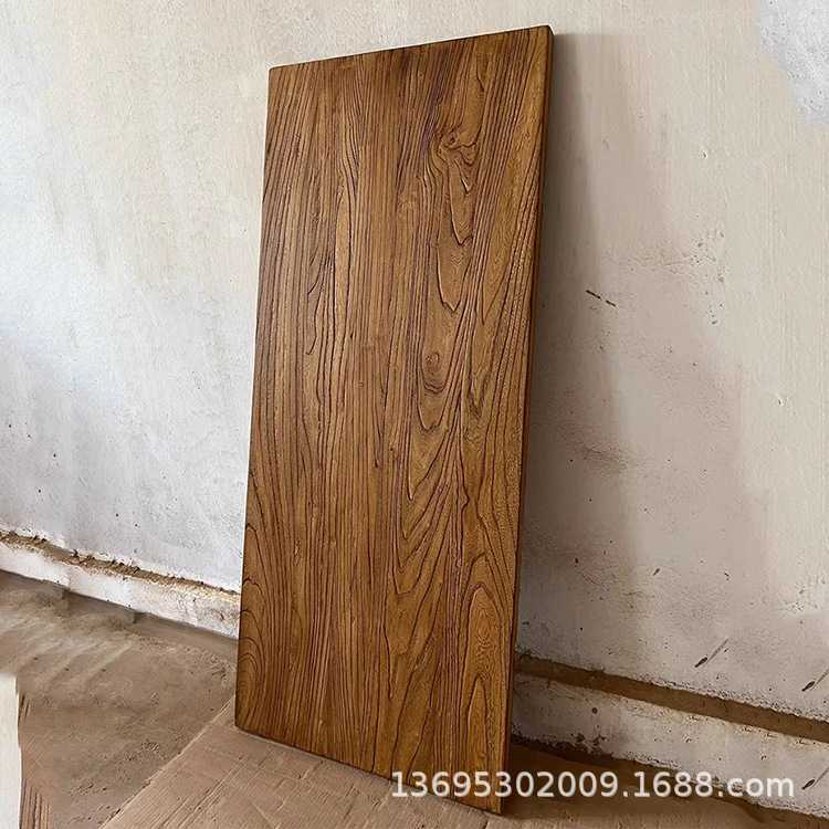 老榆木实木大板风化板旧木板复古吧台餐桌飘窗书桌面板家居装修板