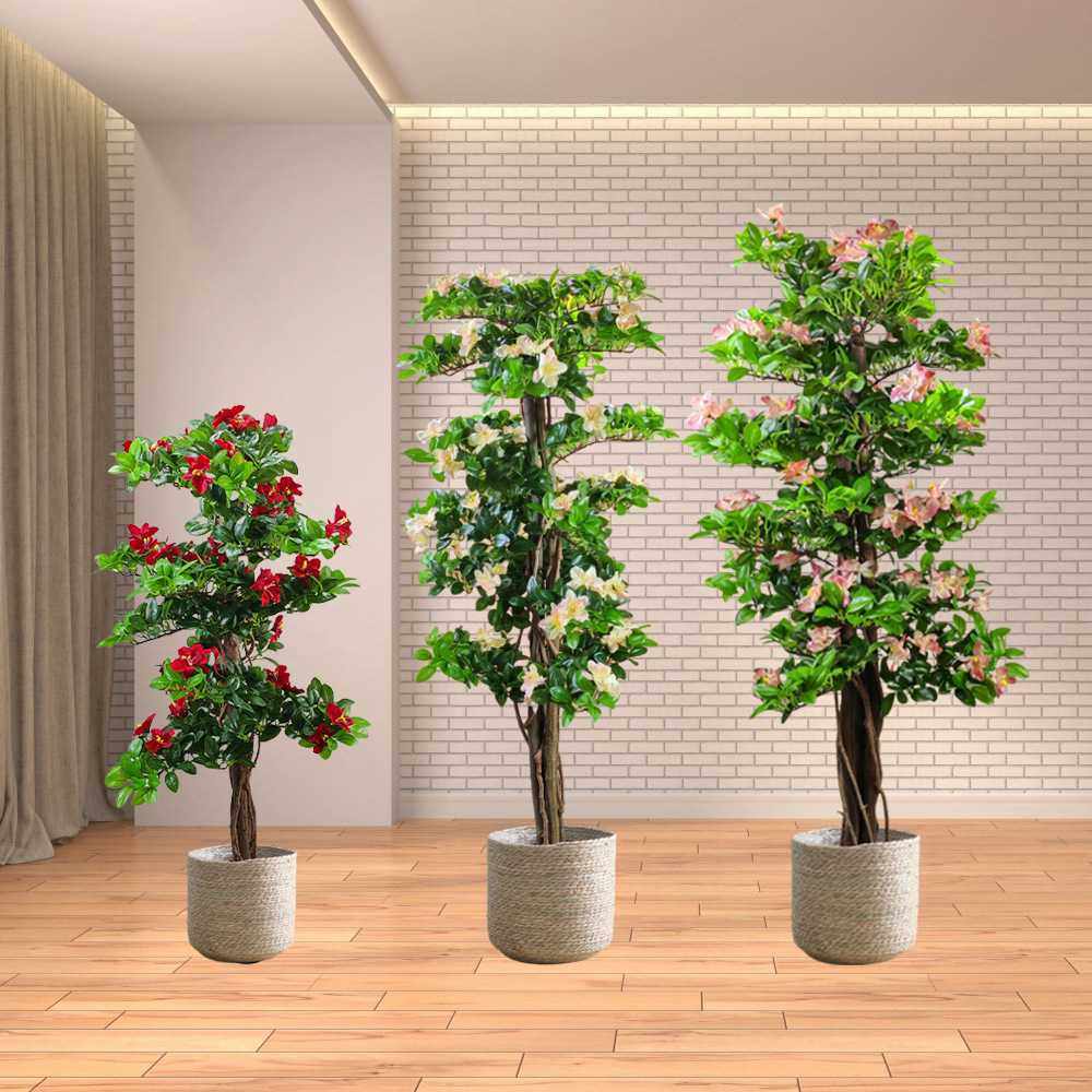 跨境仿真茶花树仿真绿植盆栽仿真花树家居装饰落地盆栽仿真花绿植