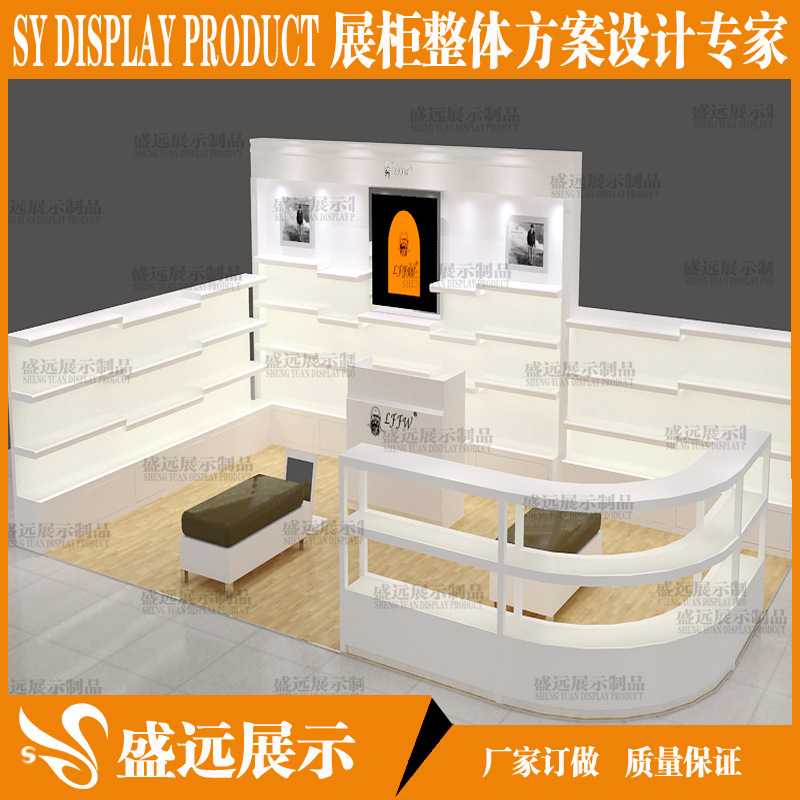 厂家供应木质圆台展示柜中岛鞋柜圆形流水台 鞋子包包烤漆展柜