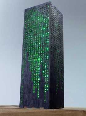 跨境爆款green code lamp绿色代码夜灯象形文字灯箱led灯气氛台灯