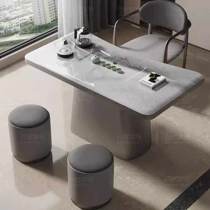 微晶石茶桌家用小户型阳台茶桌全自动烧水泡茶一体家庭茶桌椅组合