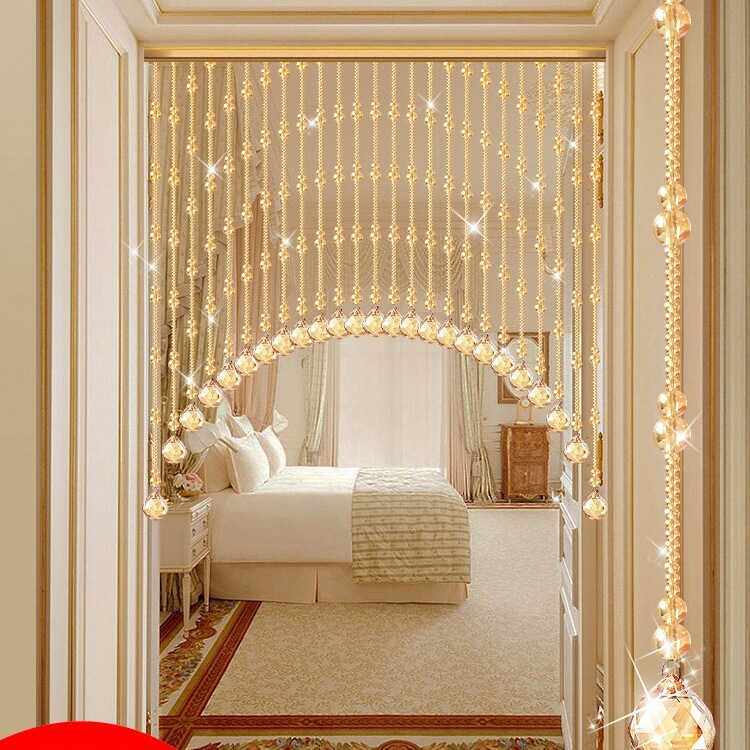 水晶葫芦珠帘门帘客厅隔断帘吊帘玄关过道新款吊饰免打孔串珠帘子