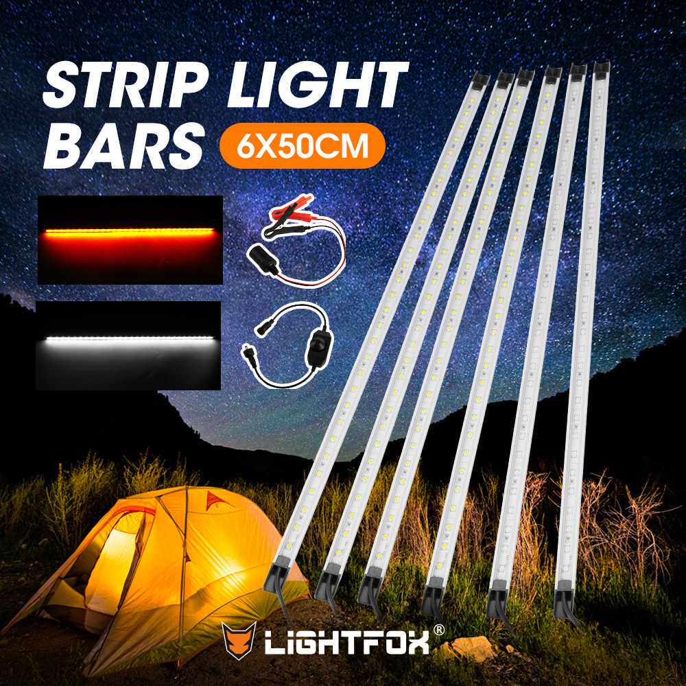LIGHTFOX 12V铝条双色户外野营防水帐篷灯软灯条露营灯6件套