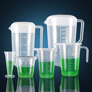 奶盖壶量升杯带有刻度的塑料桶5000毫升计量器大容积测剂量杯带盖