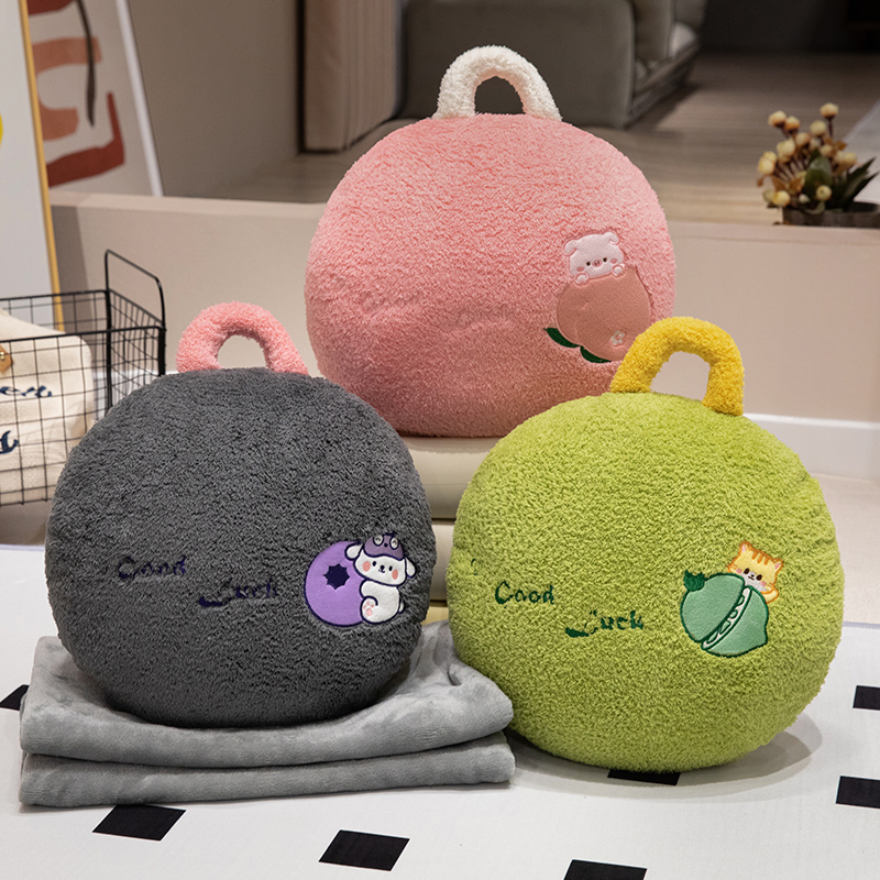 时尚手拎抱枕被子两用汽车车载沙发盖毯办公室O午睡枕头毯子二合