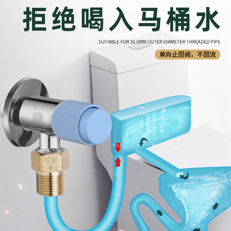 单向止回阀浴室水管厕所止回水止回阀热水Q器水表4点止回阀