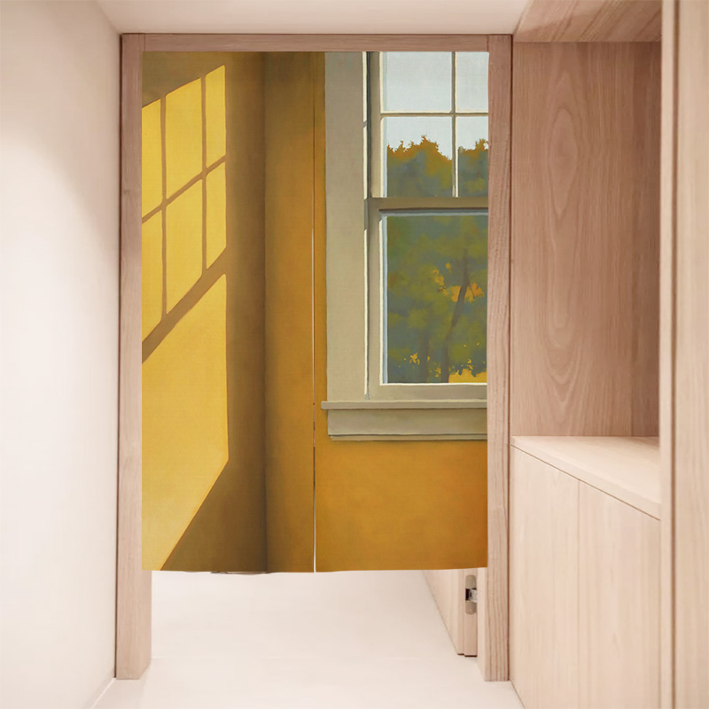 网红光影隔断帘家用卧室免打孔布艺门帘厨房半P帘卫生间遮挡挂帘