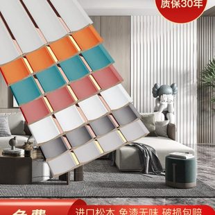 实木波浪格栅电视背景墙半圆弧形长城护板客厅轻奢现代沙发木饰面