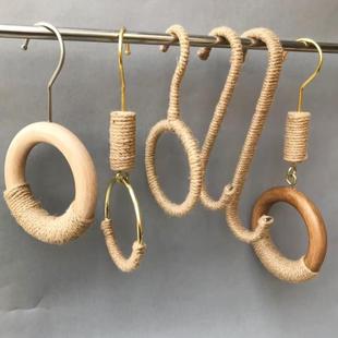 服装店挂钩S钩木圈圈S勾挂包包衣钩展示围巾架丝巾圈挂衣服钩子
