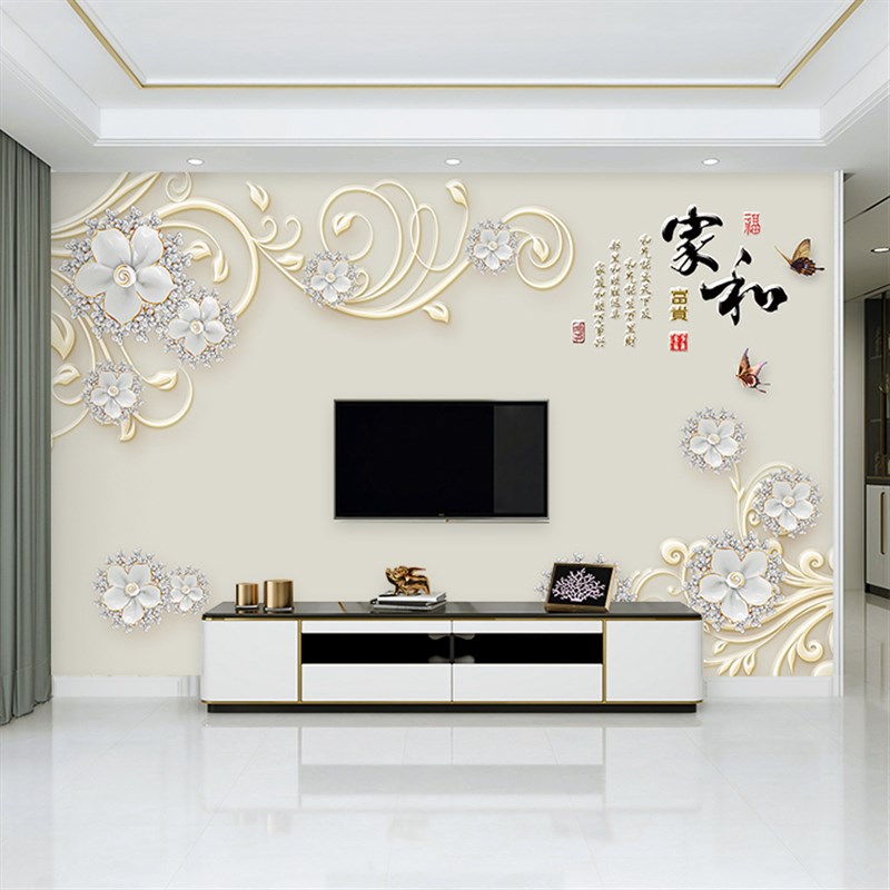 电视背景墙壁纸现代简约墙纸2x025新款客厅影视墙布8d立体装饰壁