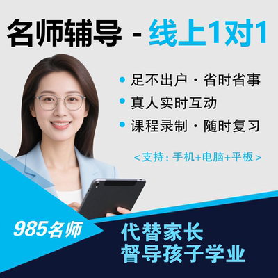 网络一对一辅导线上家教在线数学英语语文物理化学老师网课补缺课