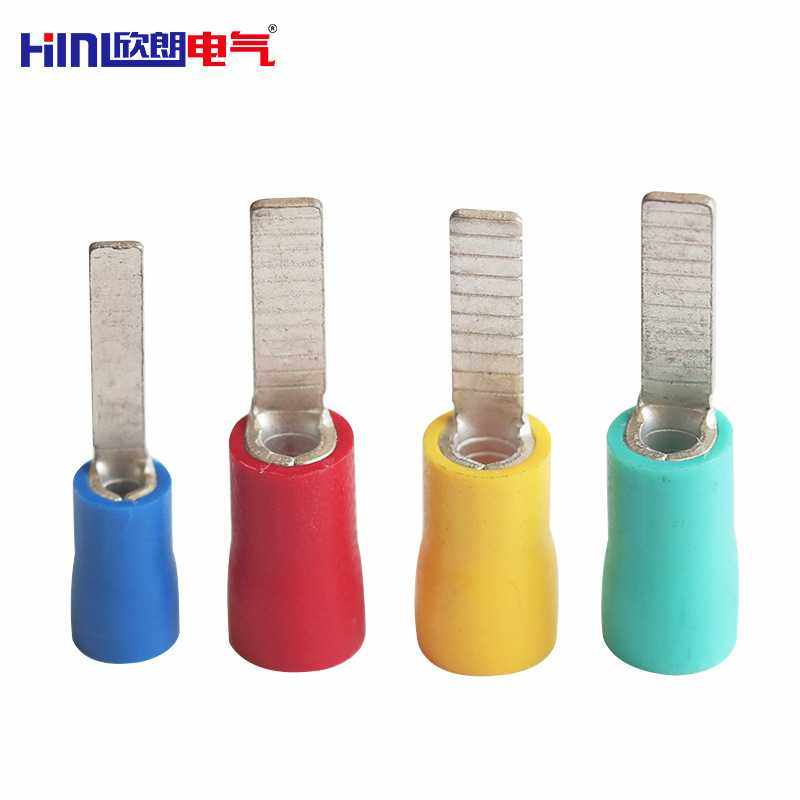 DBV片形预绝缘接线端子DBV1.25-10 14 18插片式冷压端头线耳铜鼻