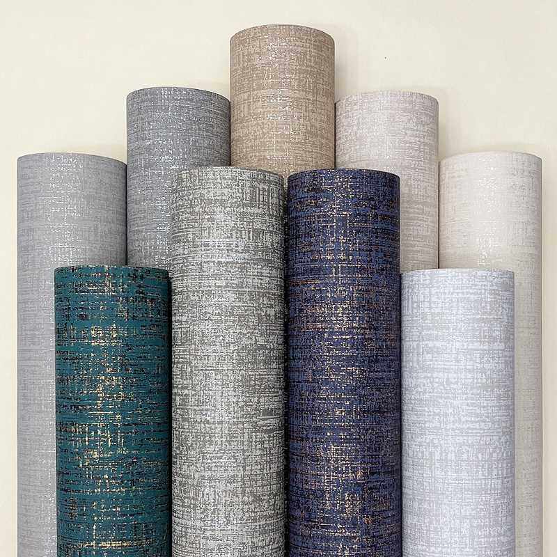 2022新款加厚非自粘素色墙纸卧室现代简约客厅家用纯色无纺布壁纸