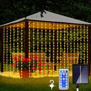 Solar Curtain Light Remote Control Dimming 9.8 Feet 300跨境