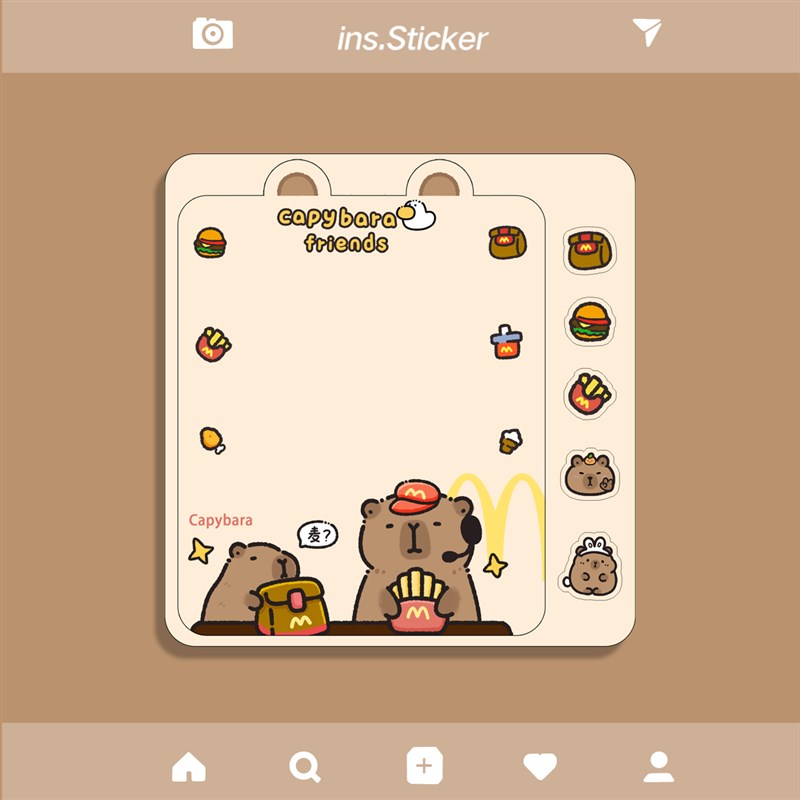 磁吸冰箱贴留言板卡通创意橘子蛋糕水豚可擦写备忘录提示贴磁吸板