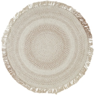 何以为家新西兰羊毛纯手工编织客厅茶几日式地毯书房纯色圆形地垫