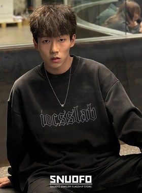 春季装饰项链男士痞帅设计感卫衣链男款美式简约小众钛钢百搭配饰