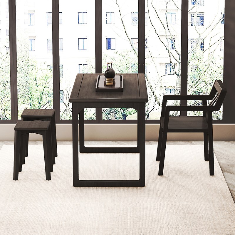 新中式阳台茶桌椅组合家用小户型实木茶台简约客厅功夫茶室泡茶几