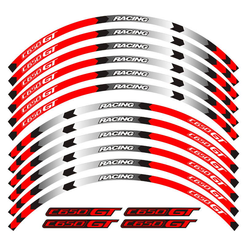 摩托车5寸钢圈贴宝马/C650 GT轮毂贴纸/内框轮圈贴花 内轮框贴花